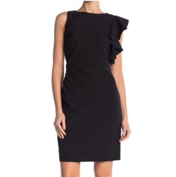 NWT Julia Jordan Asymmetrical Flutter Sleeve Dress - Picture 1 of 7